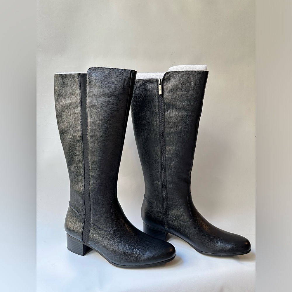 Brand New H by Halston Tall Shaft Leather Boot with Goring - Sasha 8 1/2 Medium